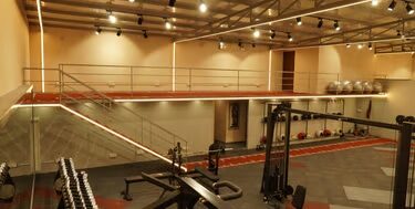 Mezzanine view of Lite Weight gym training floor